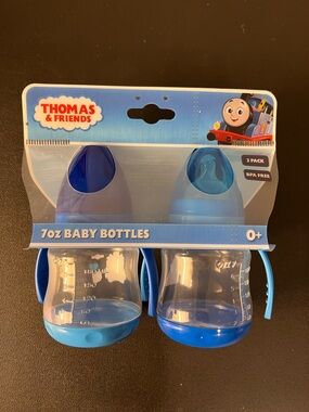 Pack Of 2 Bottles With Standles Thomas & Friends Om+ 7oz Blue  BPA FREE NEW